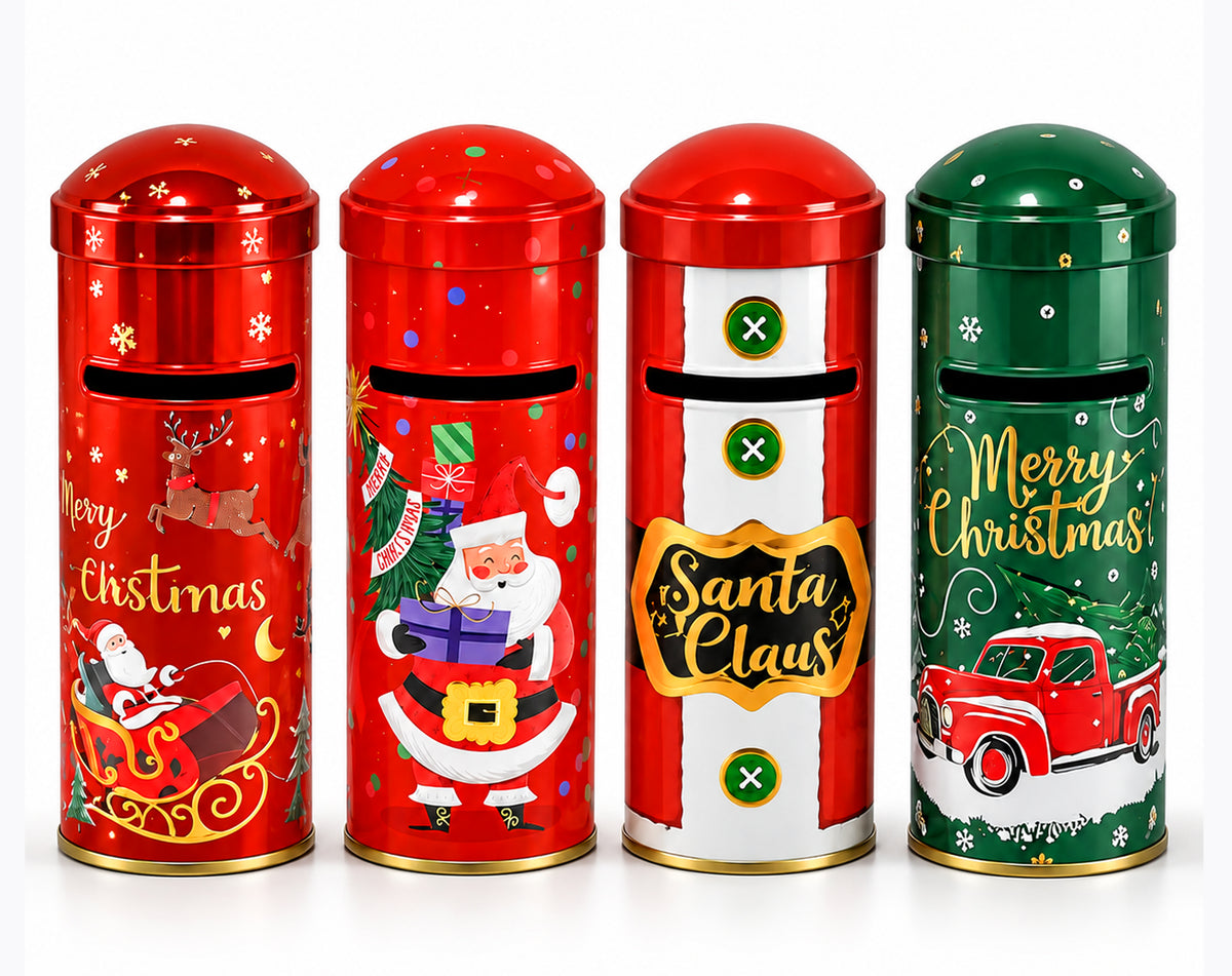 WEIHNACHTS-BRIEFKASTEN-DOSE AUS BLECH 17X6CM