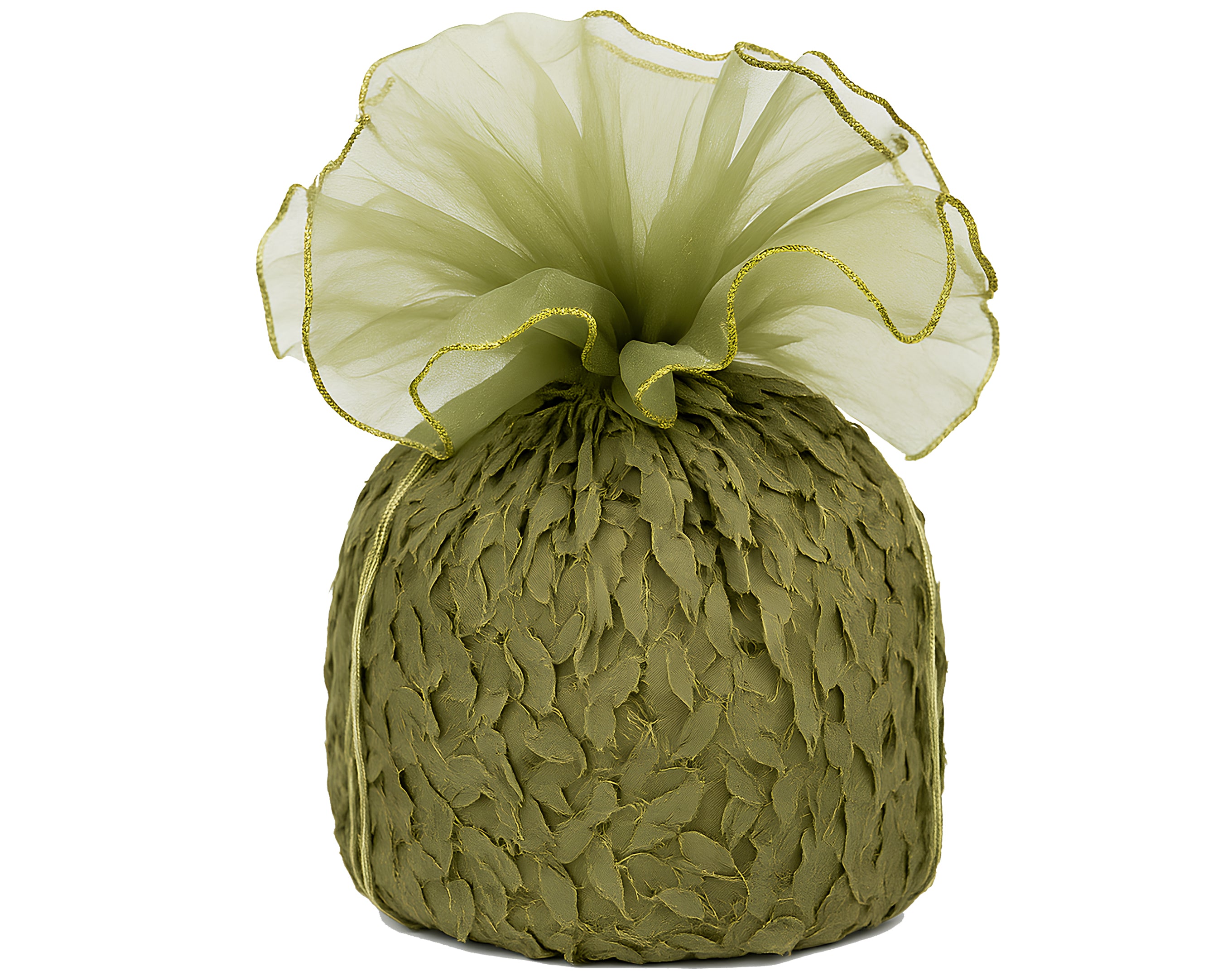 PORTAPANETTONE ONDA VERDE OLIVA 23X23X35CM