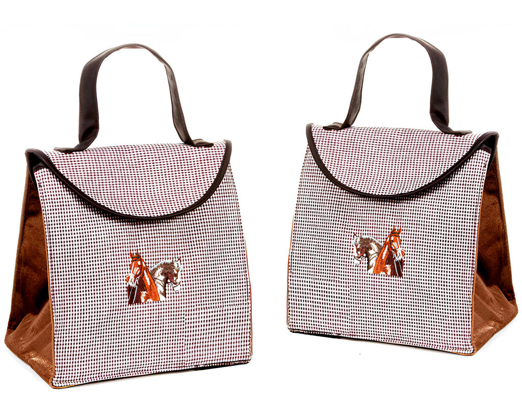 BORSA CAVALLI MARRONE 29X20CM