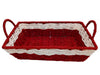 CESTA RETTANGOLARE ROSSO/BIANCO 30X22CM