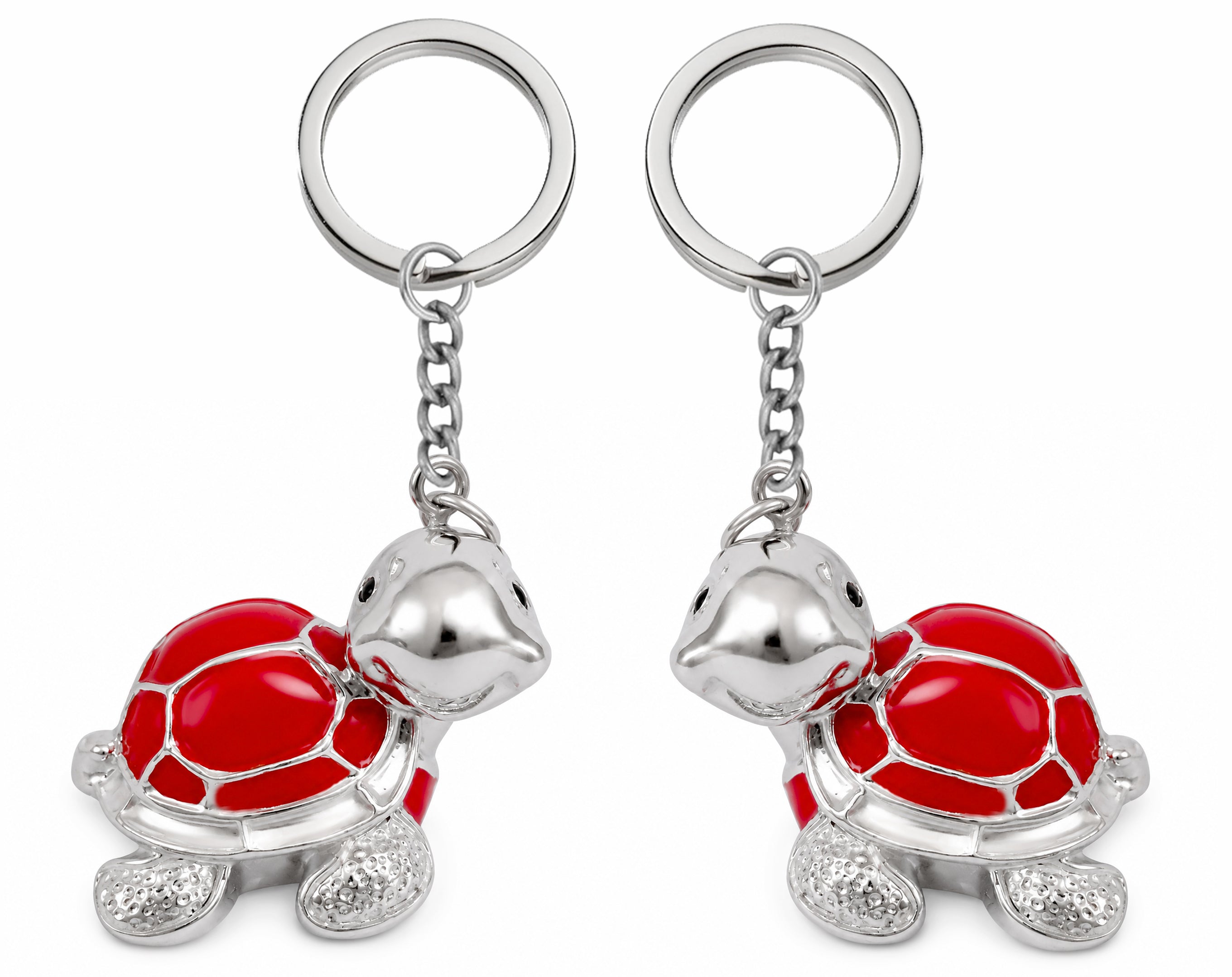 PORTACHIAVI TARTARUGA ARGENTO E ROSSO | Sorpresa per uova di Pasqua