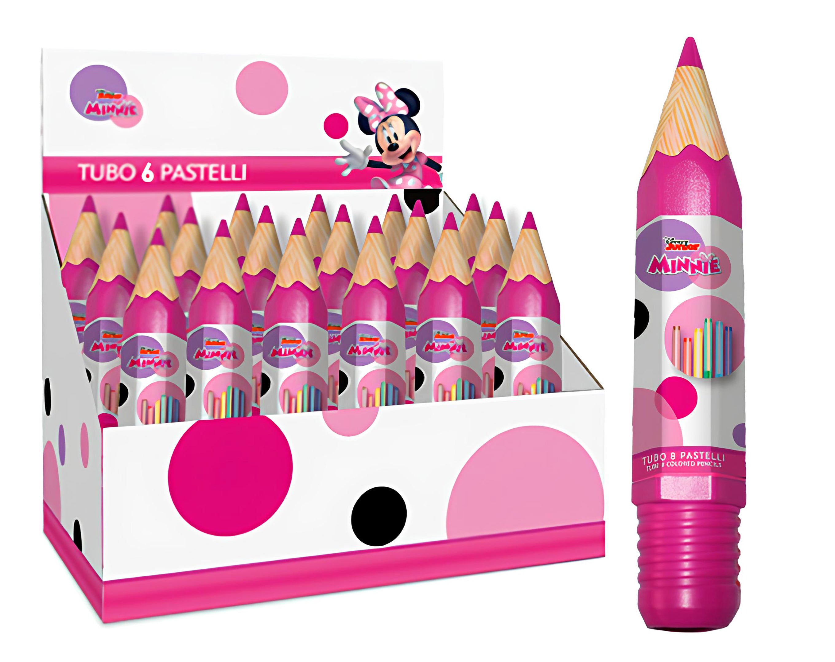 6 COLORI A MATITA IN TUBO MINNIE