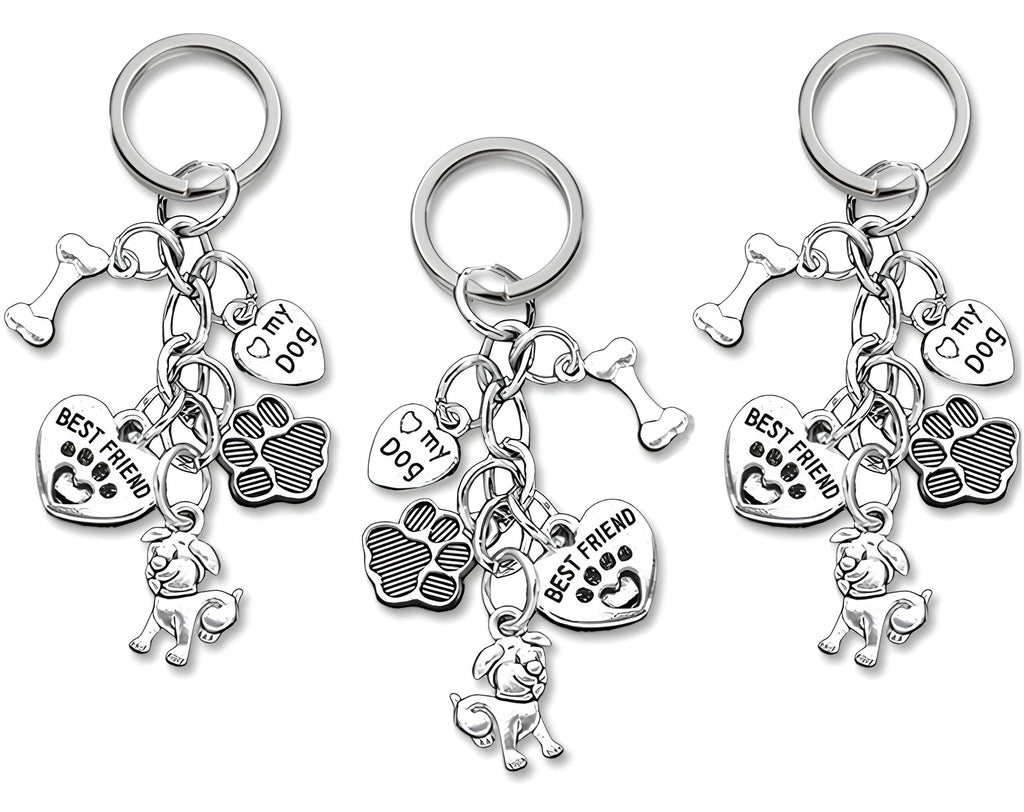 PORTACHIAVE SILVER I LOVE DOG