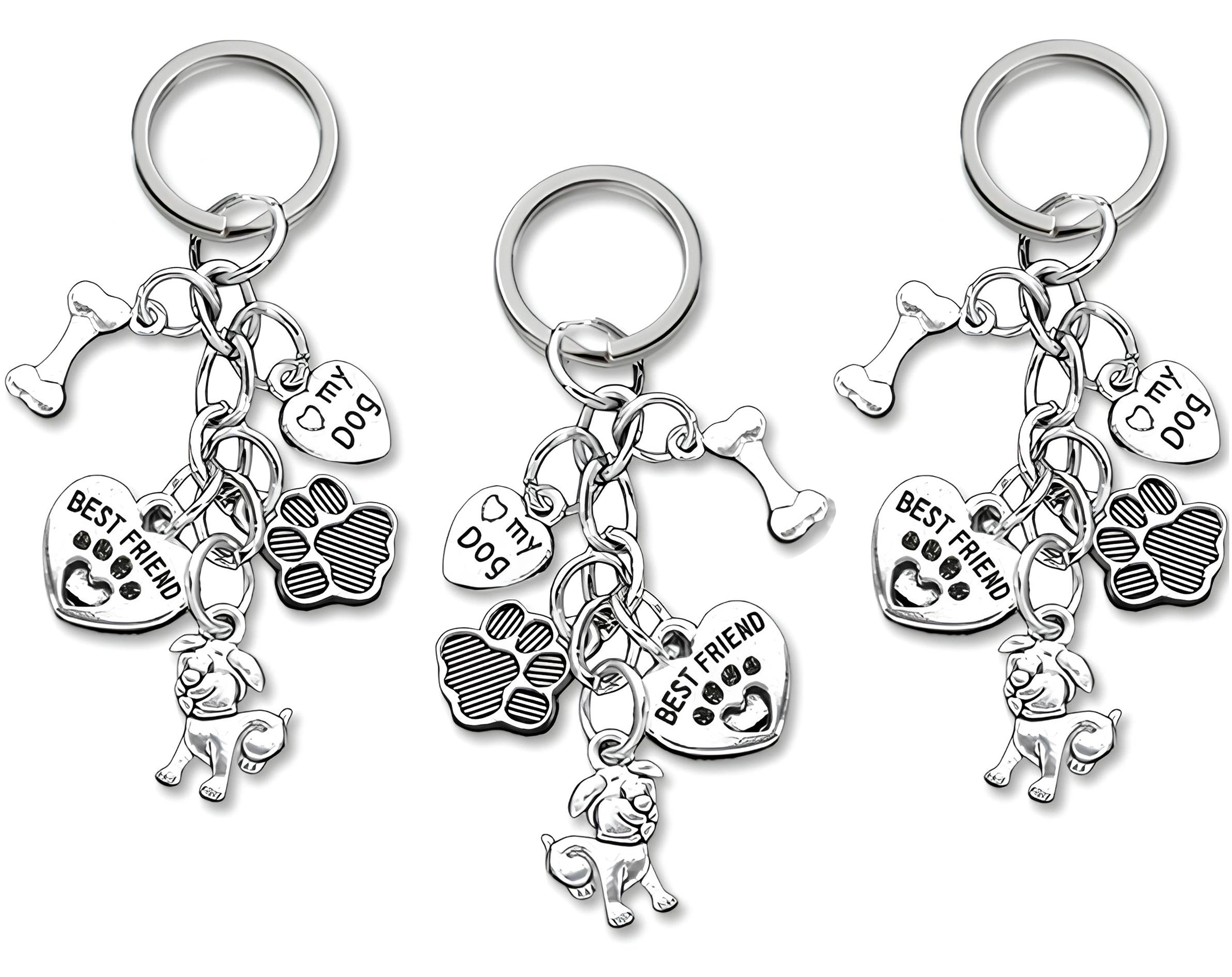 PORTACHIAVE SILVER I LOVE DOG