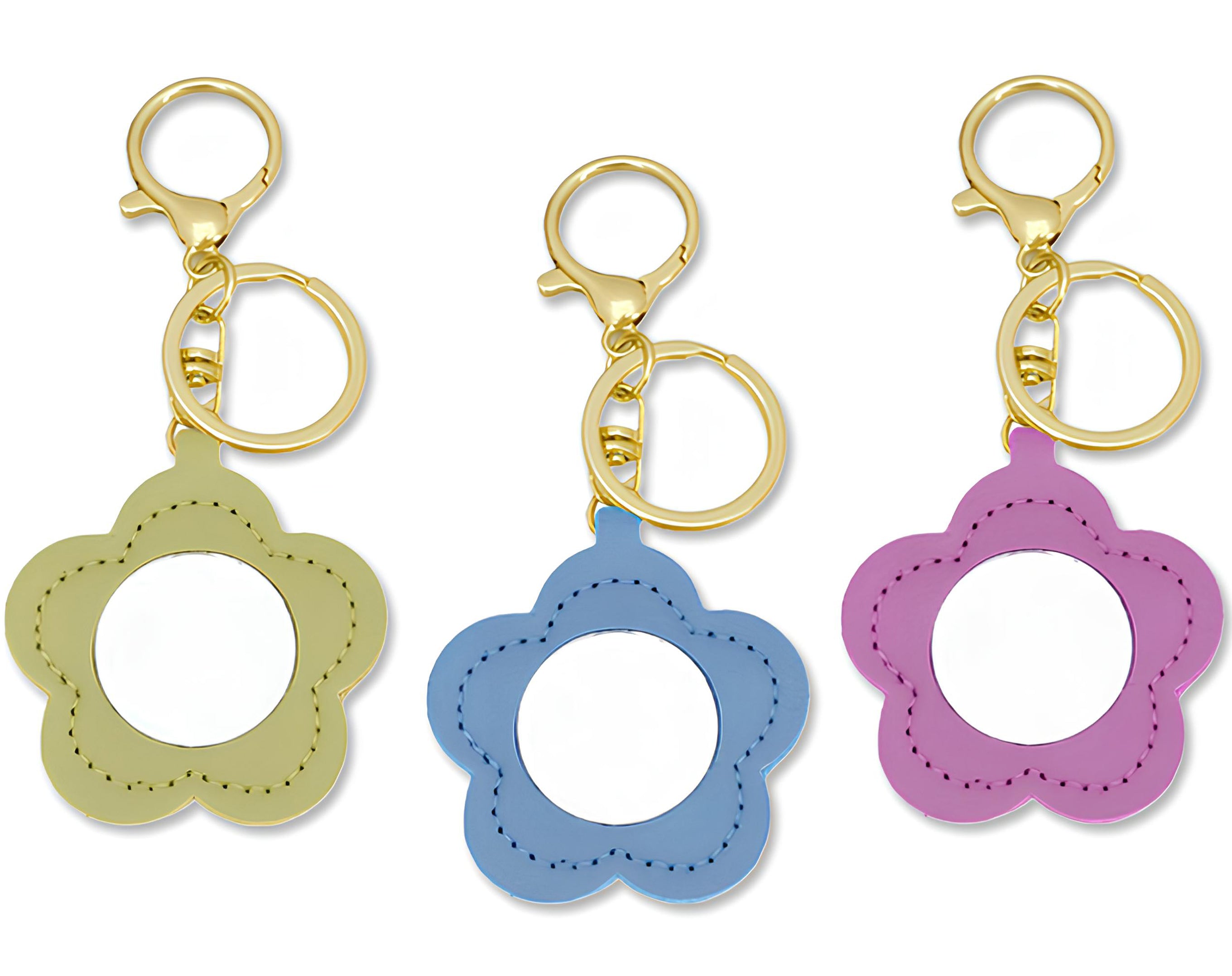 PORTACHIAVE PELLE FIORE CON SPECCHIO | Sorpresa per uova di Pasqua