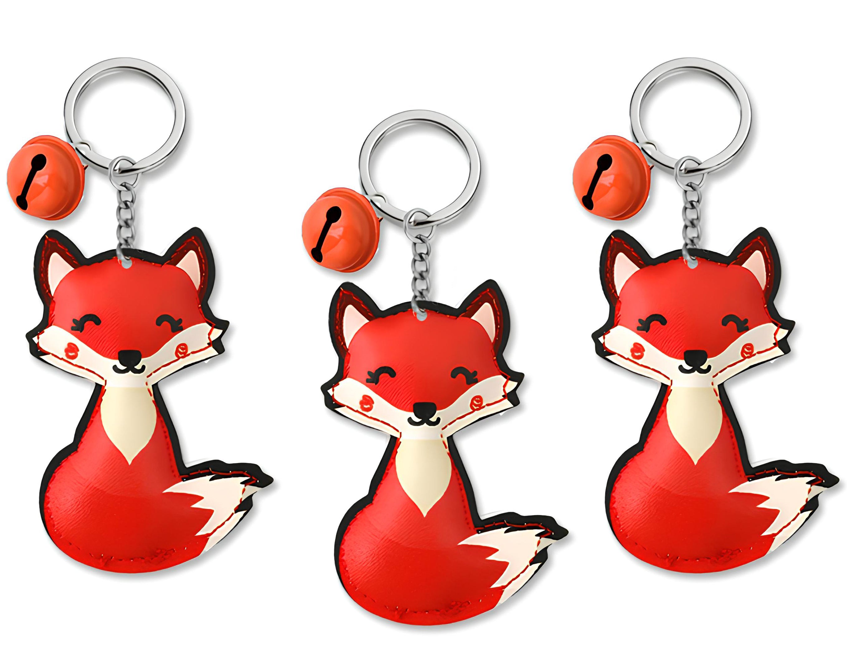 PORTACHIAVE PELLE VOLPE CON CAMPANELLA | Sorpresa perfetta per uova di Pasqua