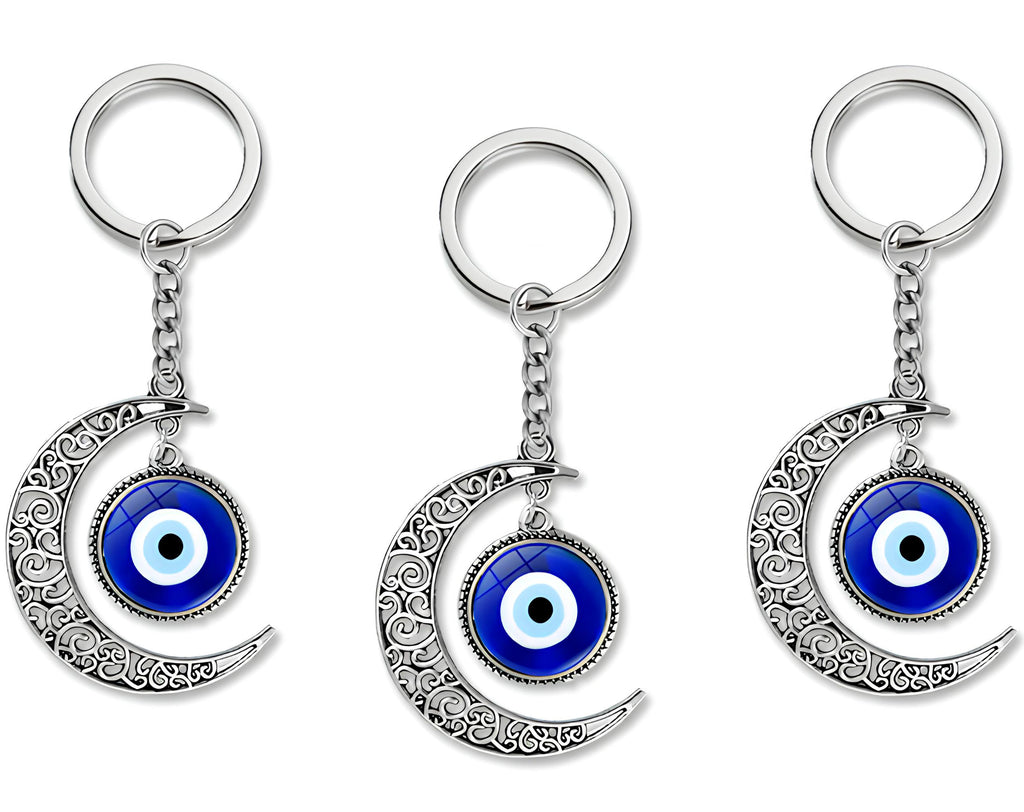 PORTACHIAVE SILVER LUNA CON OCCHIO TURCO | Sorpresa perfetta per uova di Pasqua