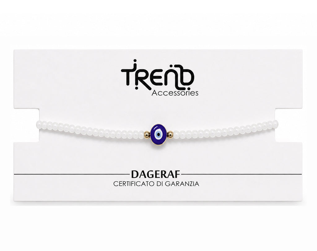 BRACELET PERLES AVEC OEIL TURC SUR CARTE | Surprise pour œufs de Pâques