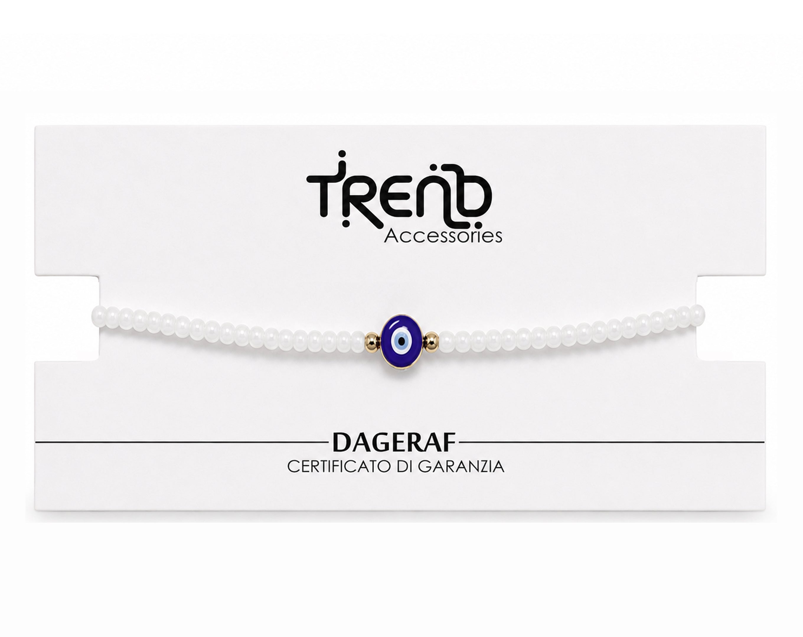 BRACCIALE PERLINE CON OCCHIO TURCO SU CARD | Sorpresa per uova di Pasqua
