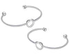 BRACCIALE SILVER RIGIDO A FORMA DI CUORE - Sorpresa ideale per uova di pasqua al cioccolato