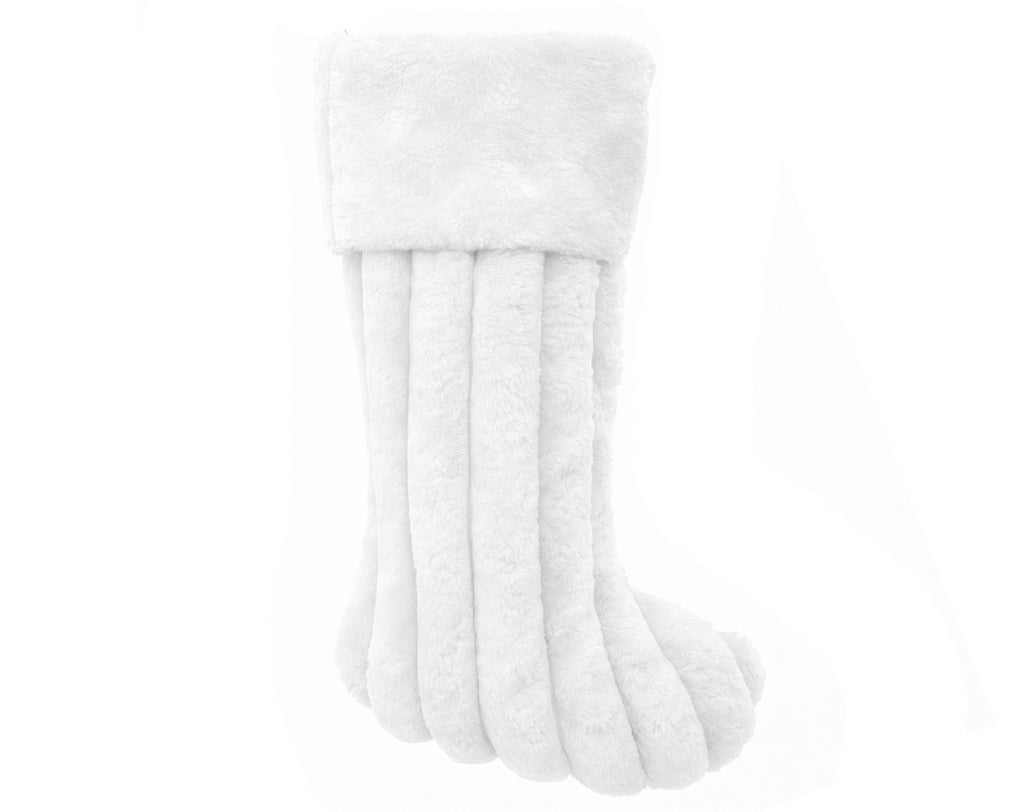 CALZA IN PELLICCIA BIANCA 50CM
