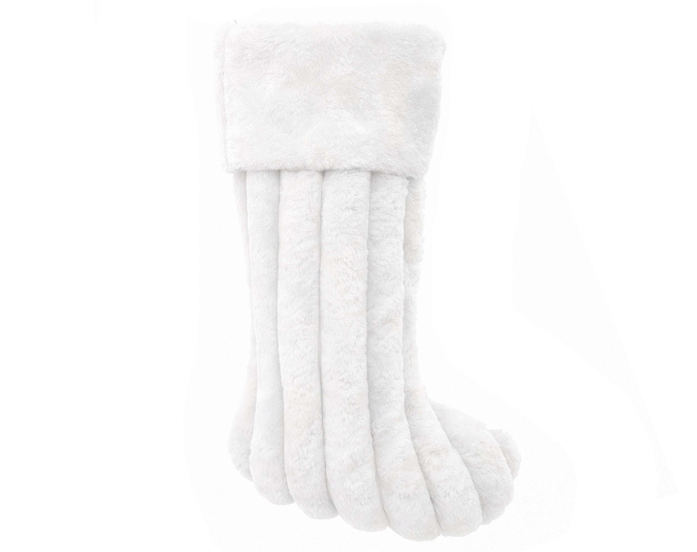 CALZA IN PELLICCIA BIANCA 50CM