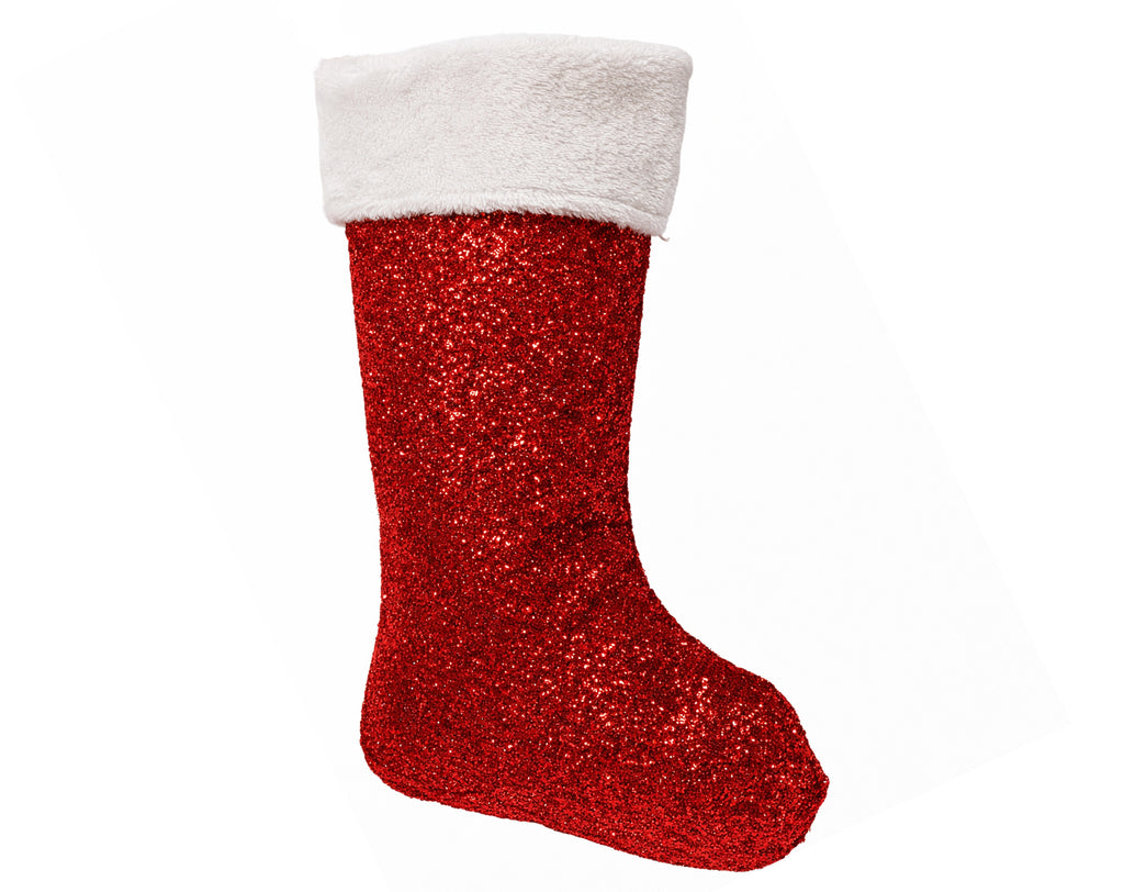 CALZA GLITTERATA ROSSA 44CM