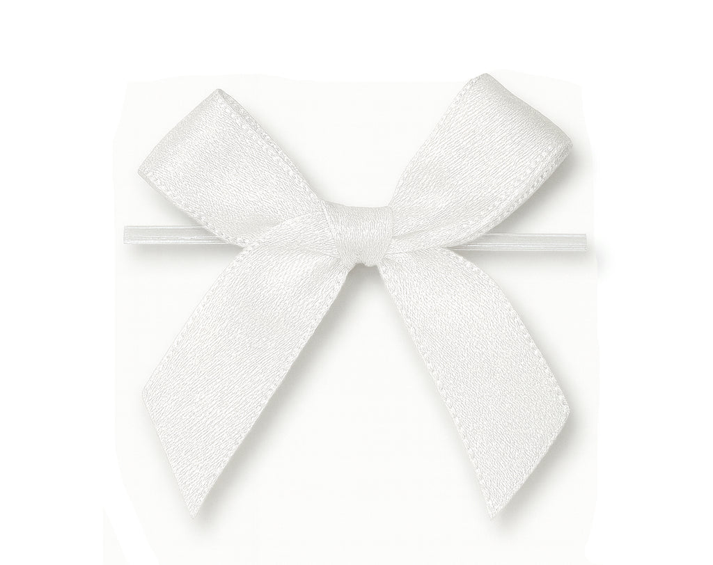 MINI FIOCCO IN RASO BIANCO 6x6x1.5Cm CON LEGAFACILE | Perfetto per confezionare uova di Pasqua