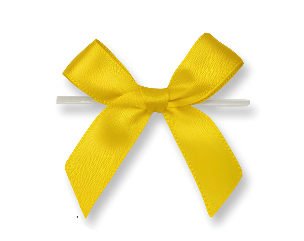 MINI FIOCCO IN RASO GIALLO 6x6x1.5Cm CON LEGAFACILE | Ideale per confezionare uova di Pasqua