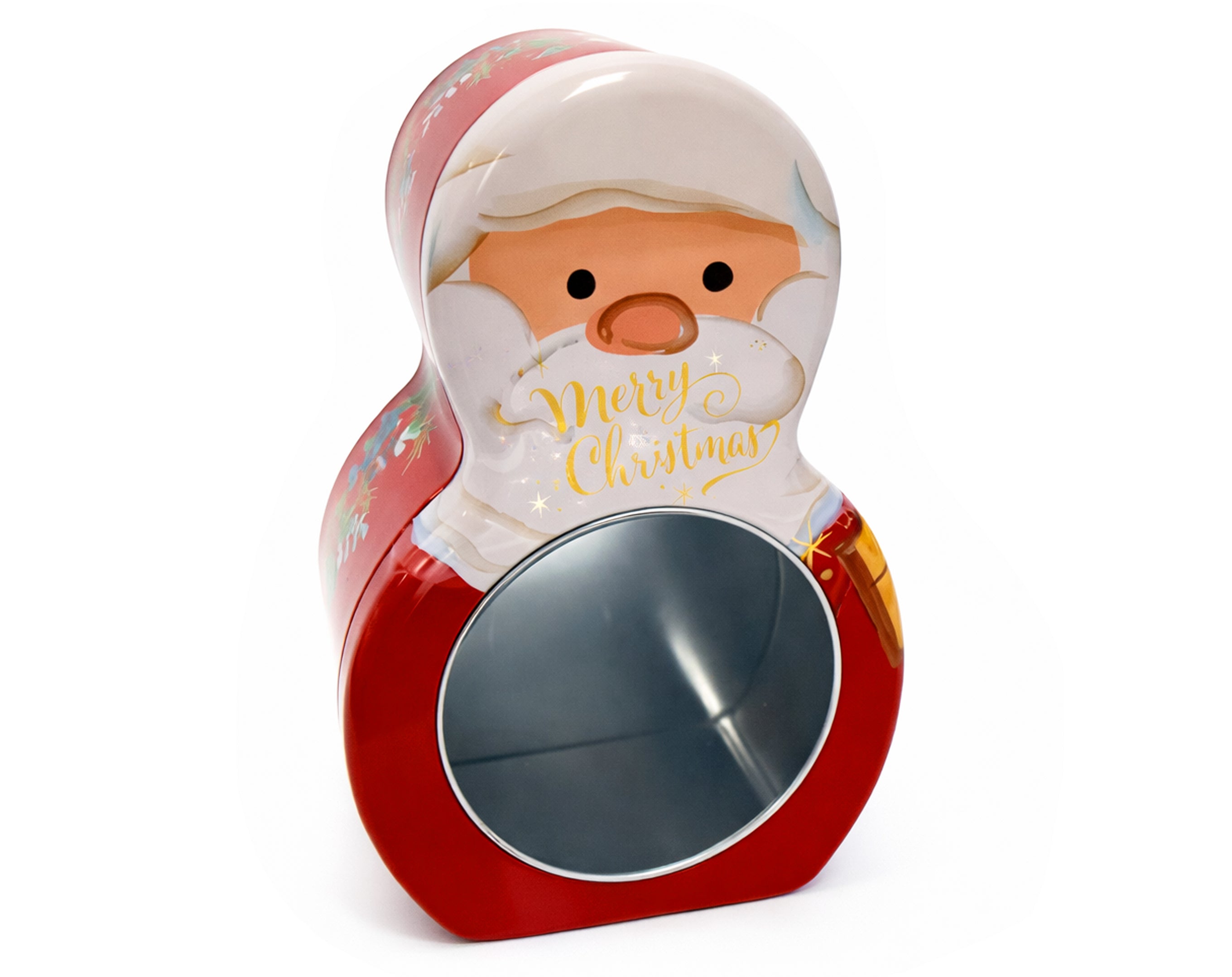 SCATOLA NATALIZIA CON FINESTRA IN LATTA 2 FANTASIE 19x12.5CM