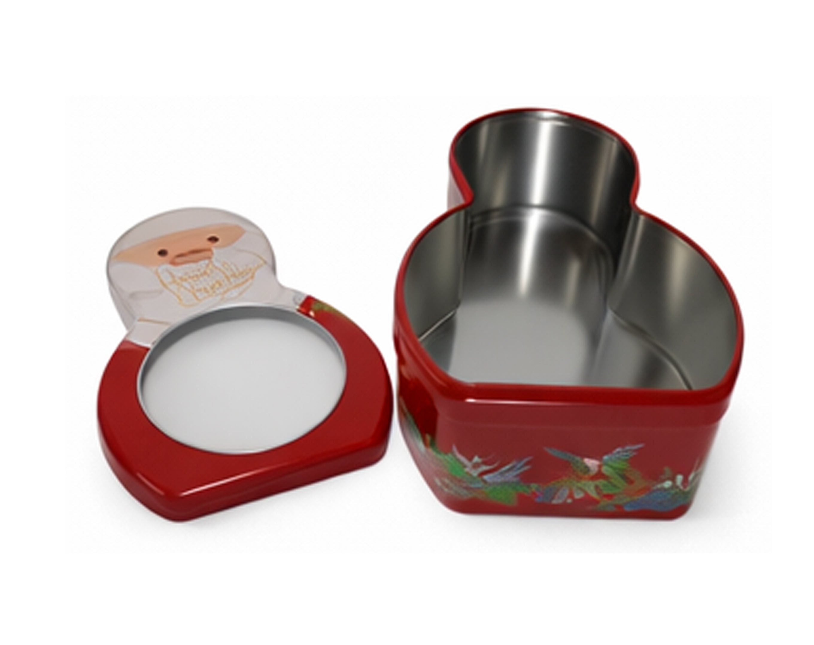 SCATOLA NATALIZIA CON FINESTRA IN LATTA 2 FANTASIE 19x12.5CM