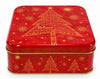 VIERKANT ROOD KERSTBLIK, 2 DESIGNS, 17X17CM