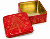 VIERKANT ROOD KERSTBLIK, 2 DESIGNS, 17X17CM