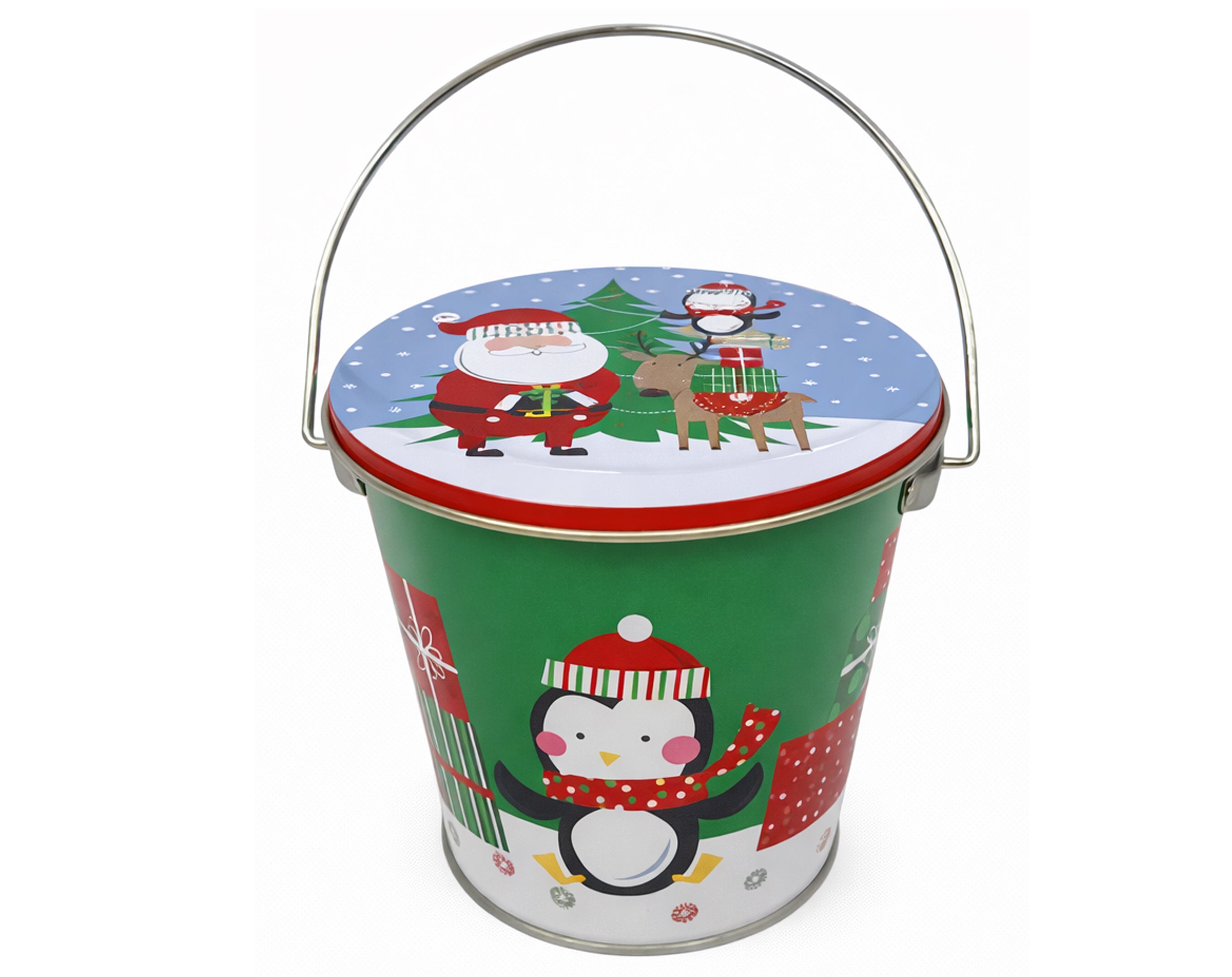 SECCHIELLO CON TAPPO IN LATTA DECORO NATALIZIO