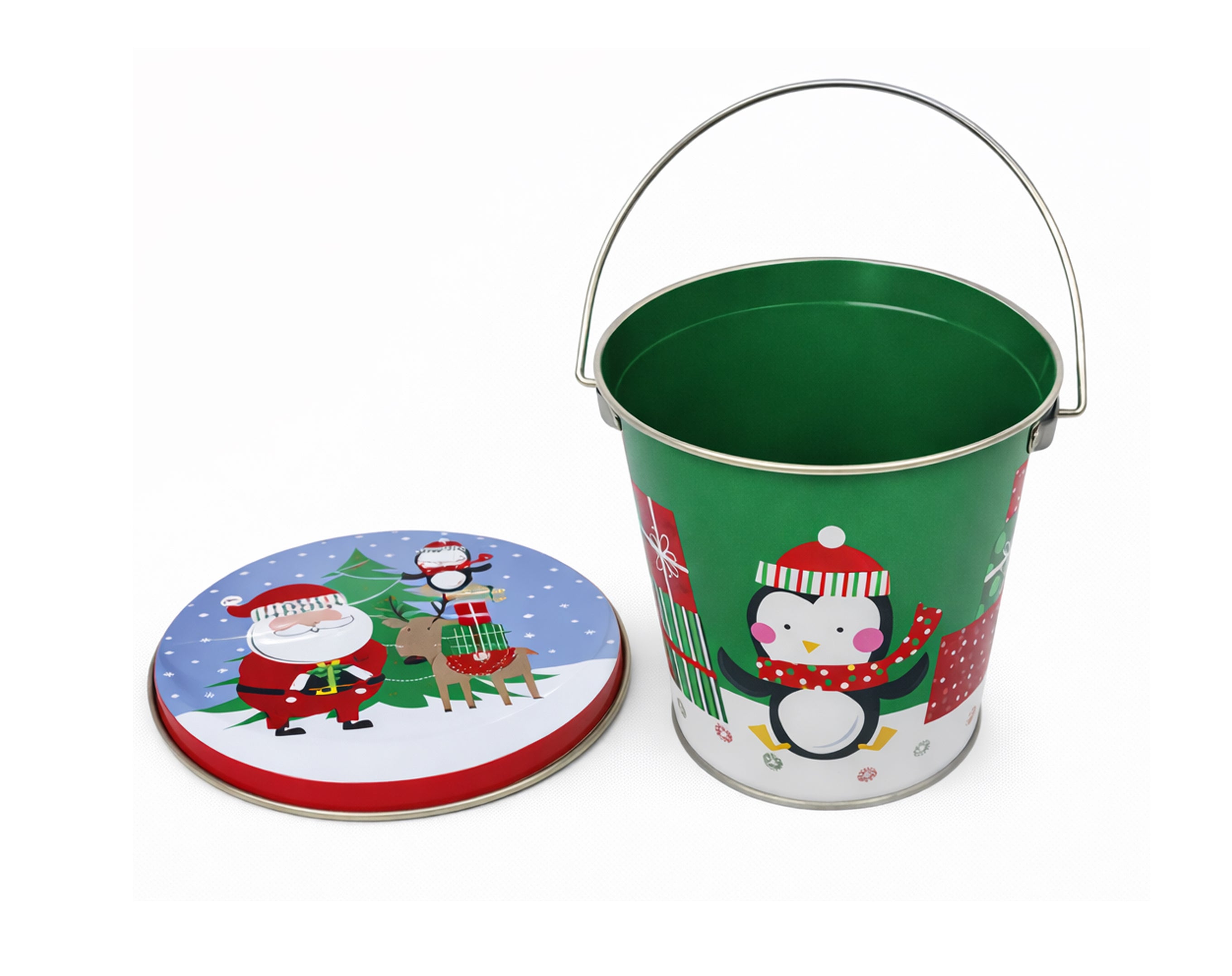 SECCHIELLO CON TAPPO IN LATTA DECORO NATALIZIO