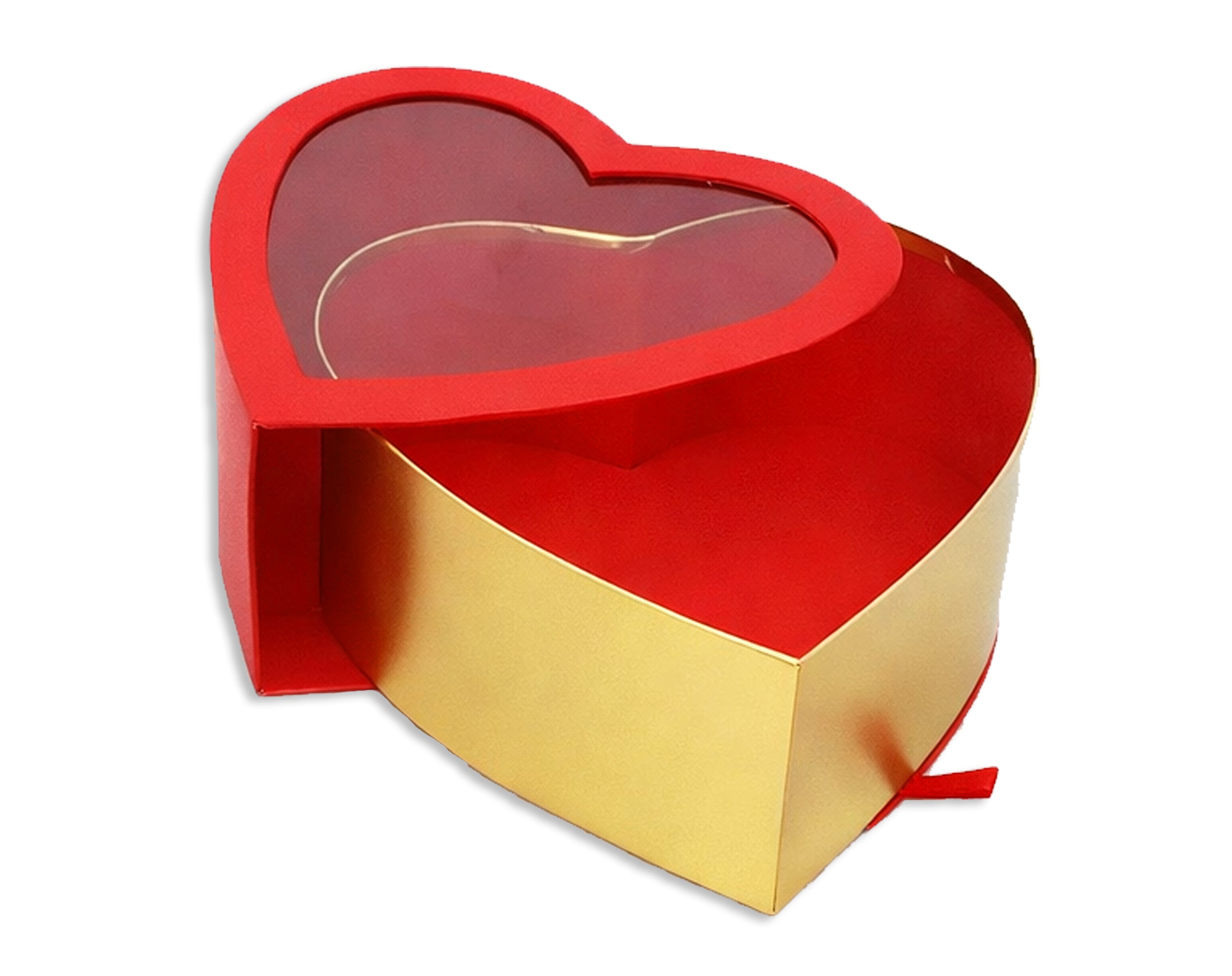 Caja de papel y PVC con forma de corazón | Embalaje para dulces de San Valentín
