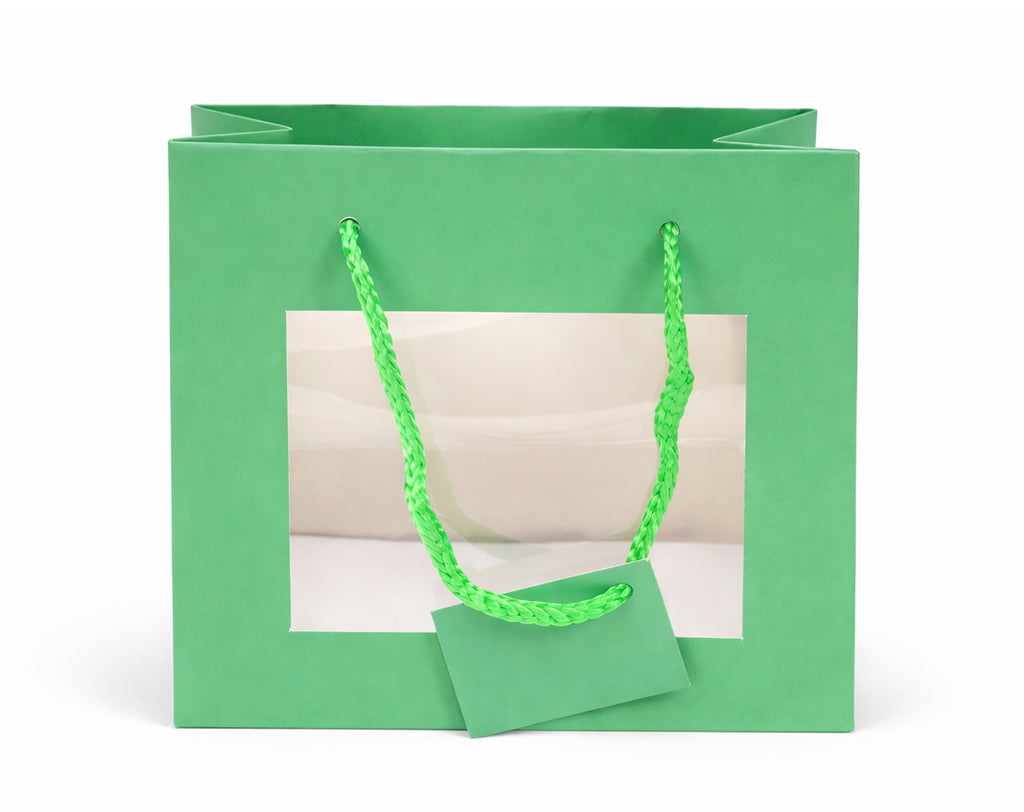 Bolsa de regalo de papel de 16 x 14 cm con vitrina | Embalaje para dulces de Pascua