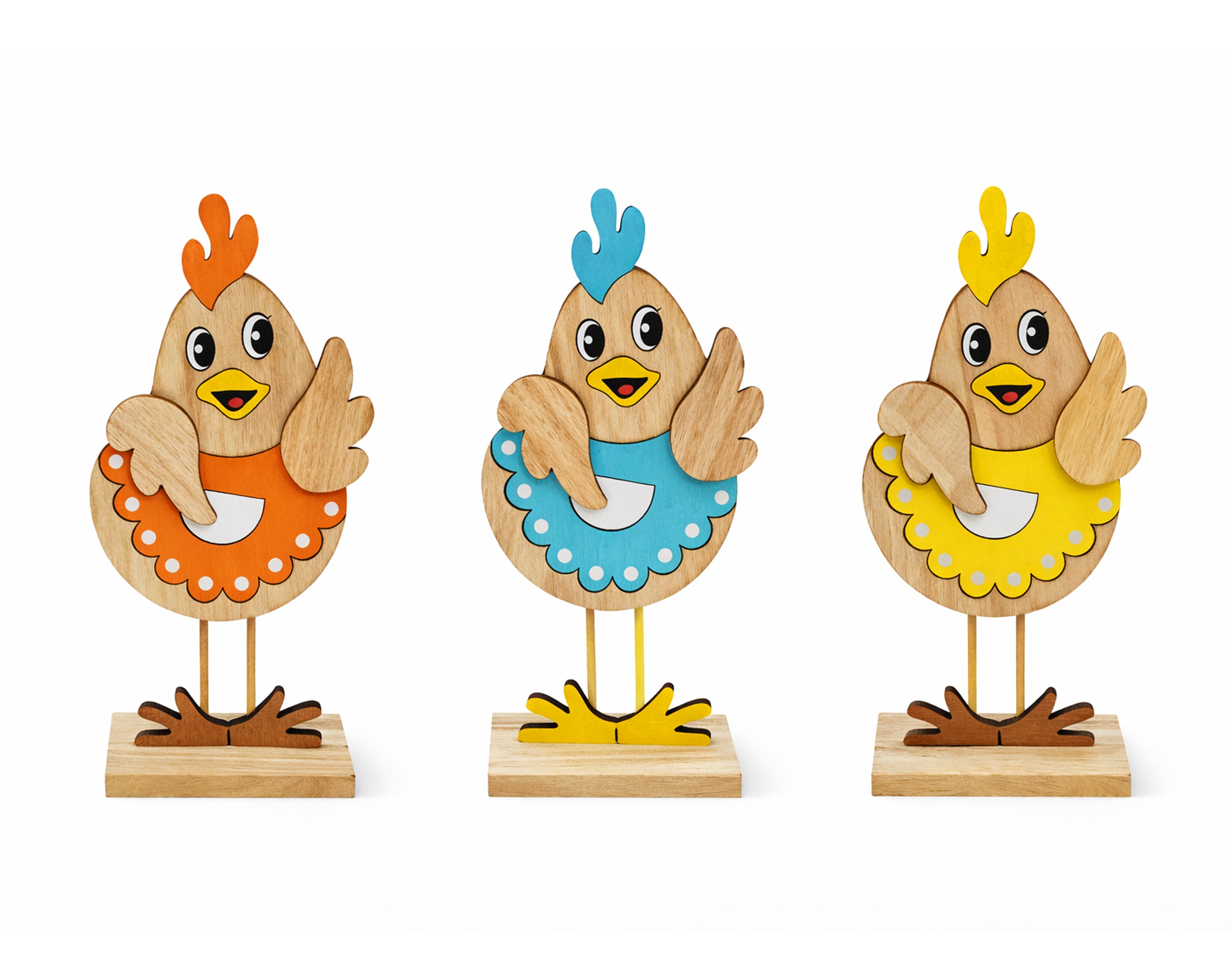 Pollito/gallina de Pascua de madera | Adornos de Pascua