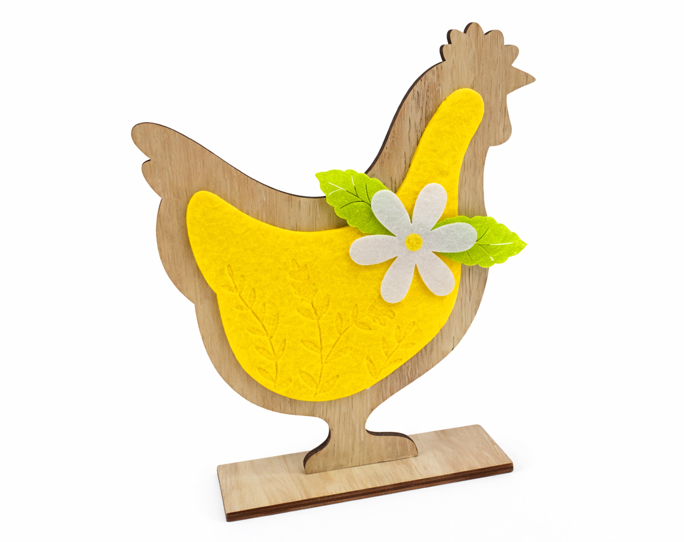 Gallina de Pascua de madera y fieltro | Regalos de Pascua