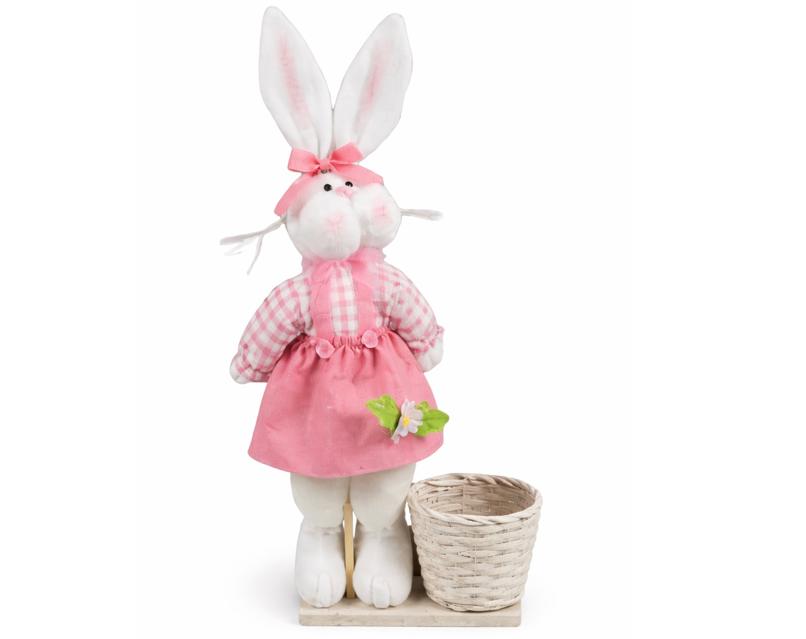Conejo de Pascua de pie con cesta, 61 cm | Embalaje para dulces de Pascua