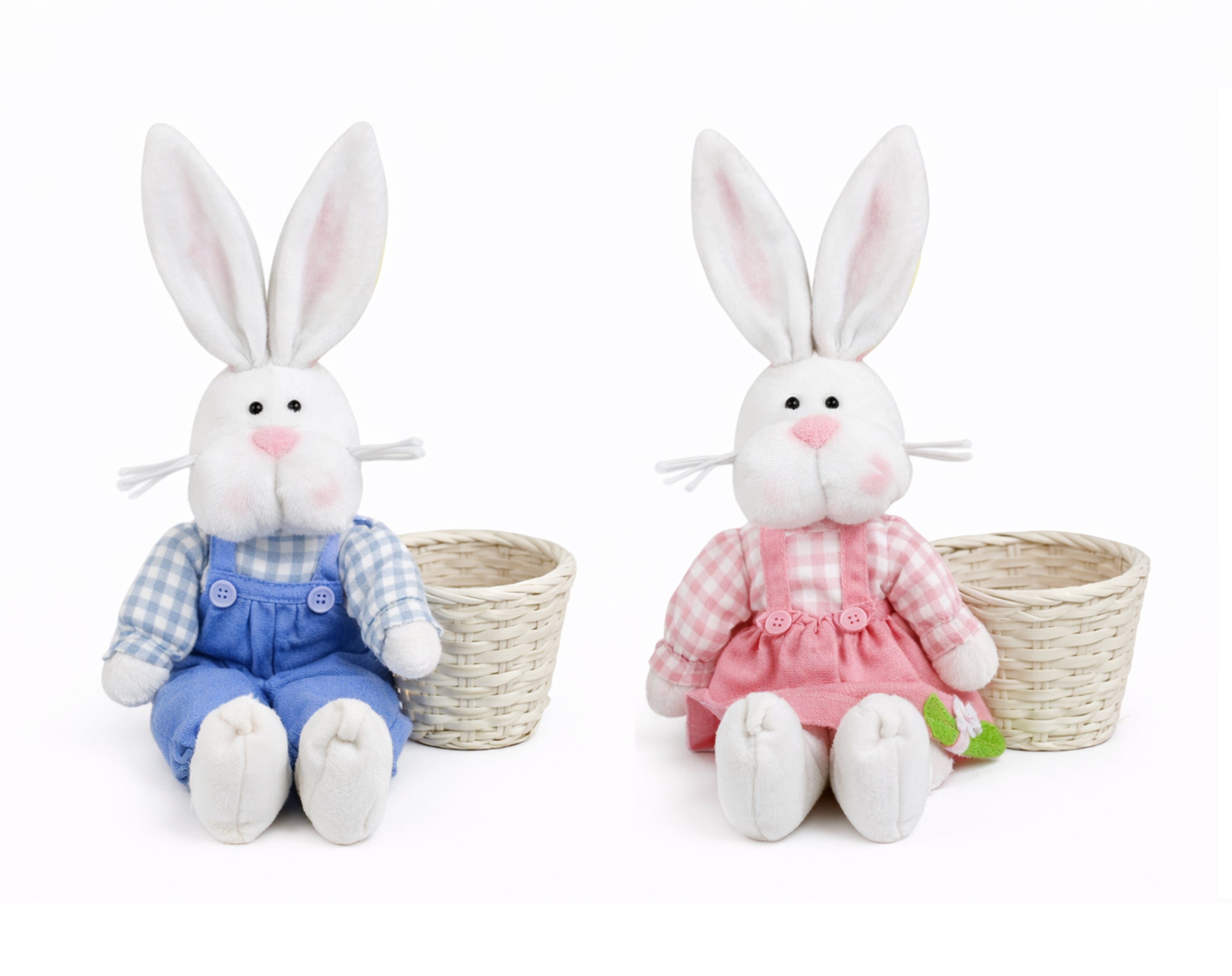 Conejo de Pascua sentado con cesta, 41 cm | Embalaje de dulces de Pascua