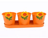 Juego de 3 tarros de lata con forma de girasol | Envases para dulces de Pascua