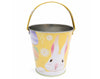 CESTA DE HOJALATA DECORADA CON ASA PARA PASCUA | Envases para dulces de Pascua