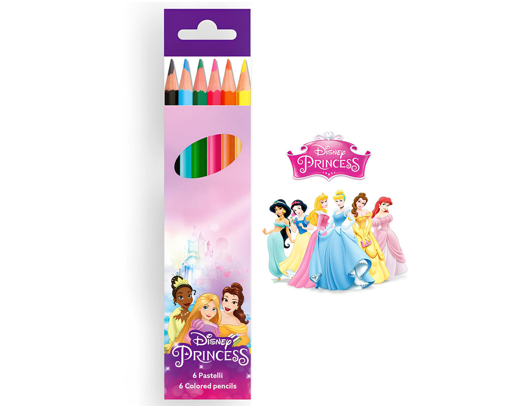 SET 6 PASTELLI COLORATI PRINCESS | Sorpresa ideale per uova di Pasqua