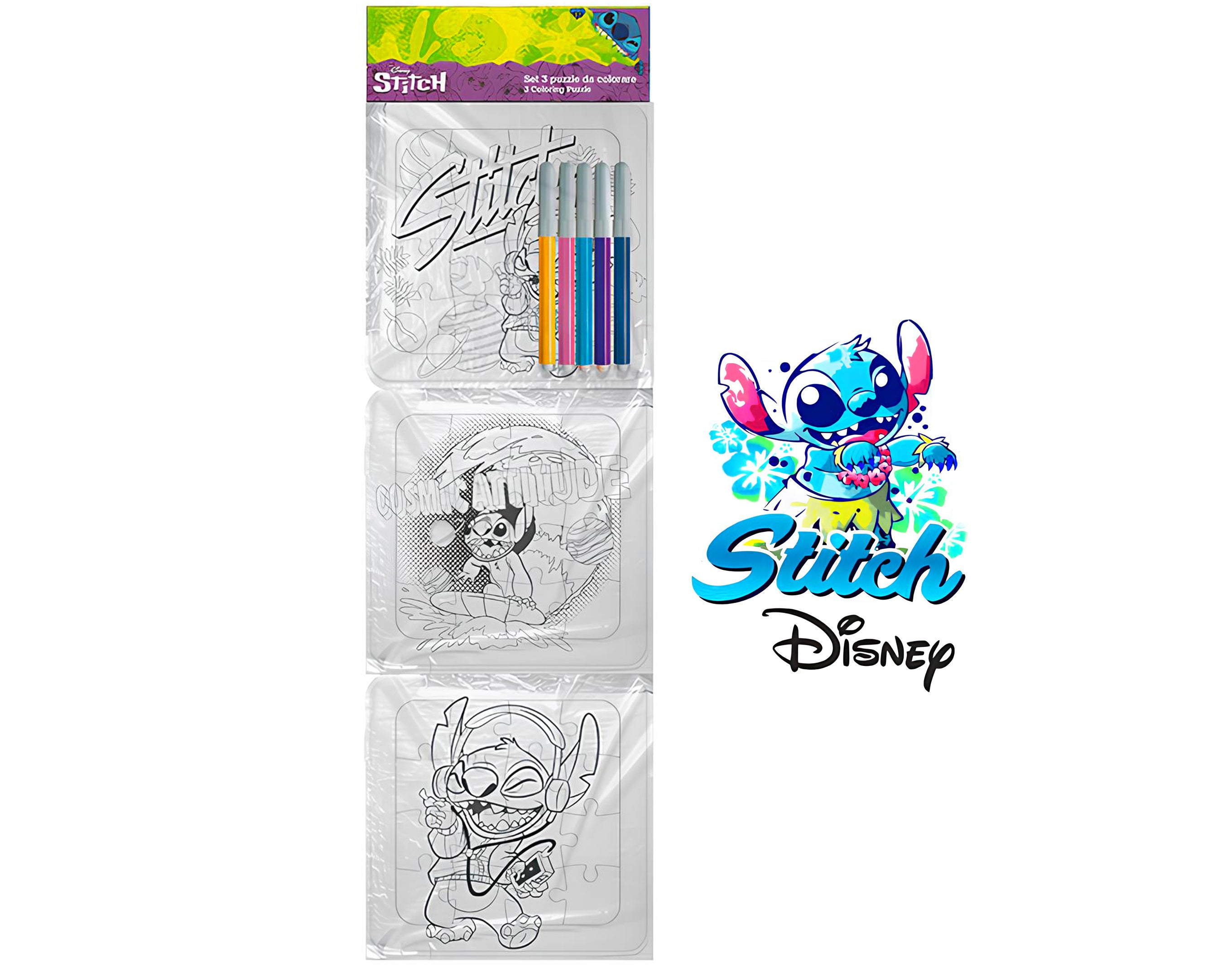 SET 3 QUADRETTI DA COLORARE STITCH | Sorpresa per uova di Pasqua