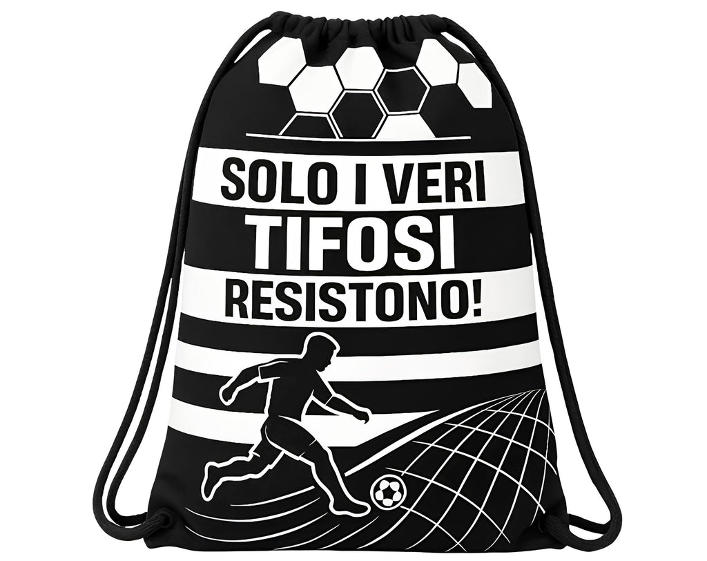 SACCA TIFOSO BIANCONERO 42X35CM | Sorpresa per uova di Pasqua tifosi