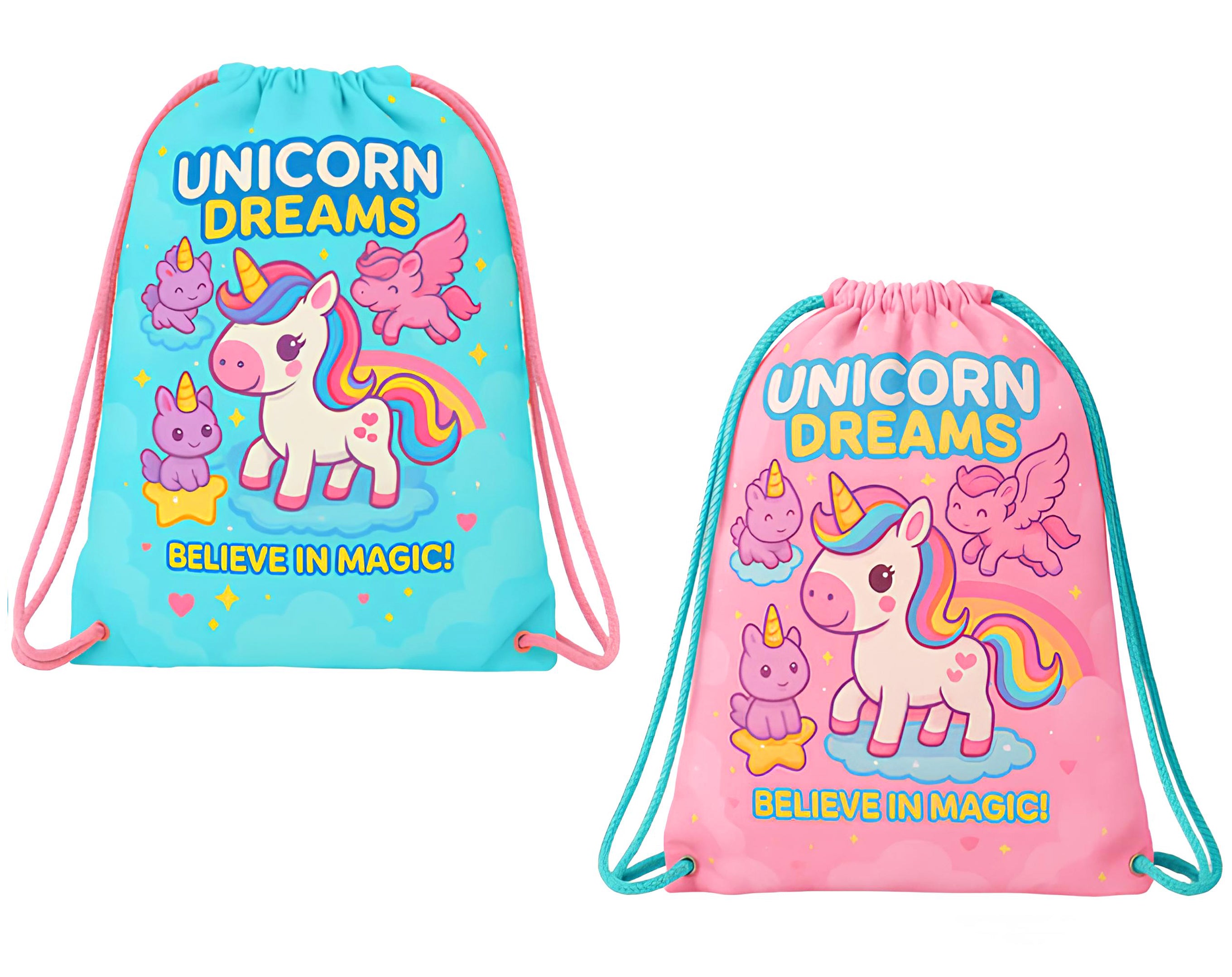 SACCA UNICORNO 42X35CM | Sorpresa per uova di Pasqua