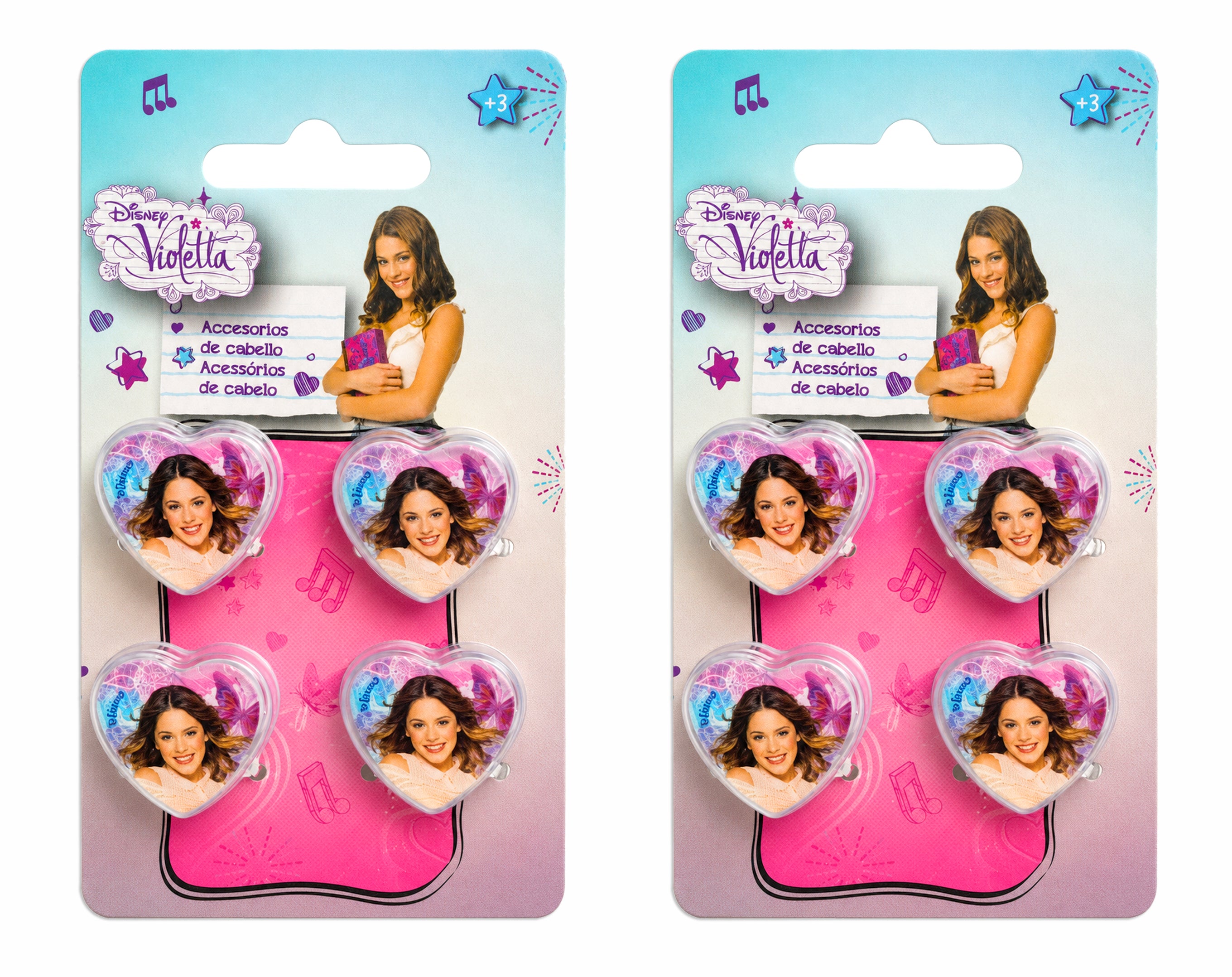 BLISTER 4 PINZE VIOLETTA ONDA E CUORE | Sorpresa per uova di Pasqua