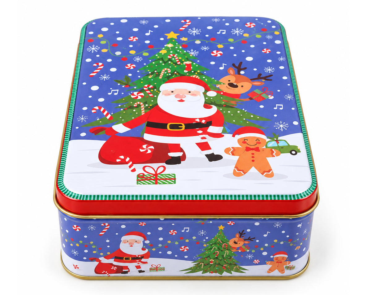 SCATOLA RETTANGOLARE IN LATTA MERRY CHRISTMAS 19.5CM