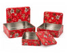 SET 3 SCATOLE NATALIZIE QUADRATE IN LATTA MISURE 30 - 23 - 20CM