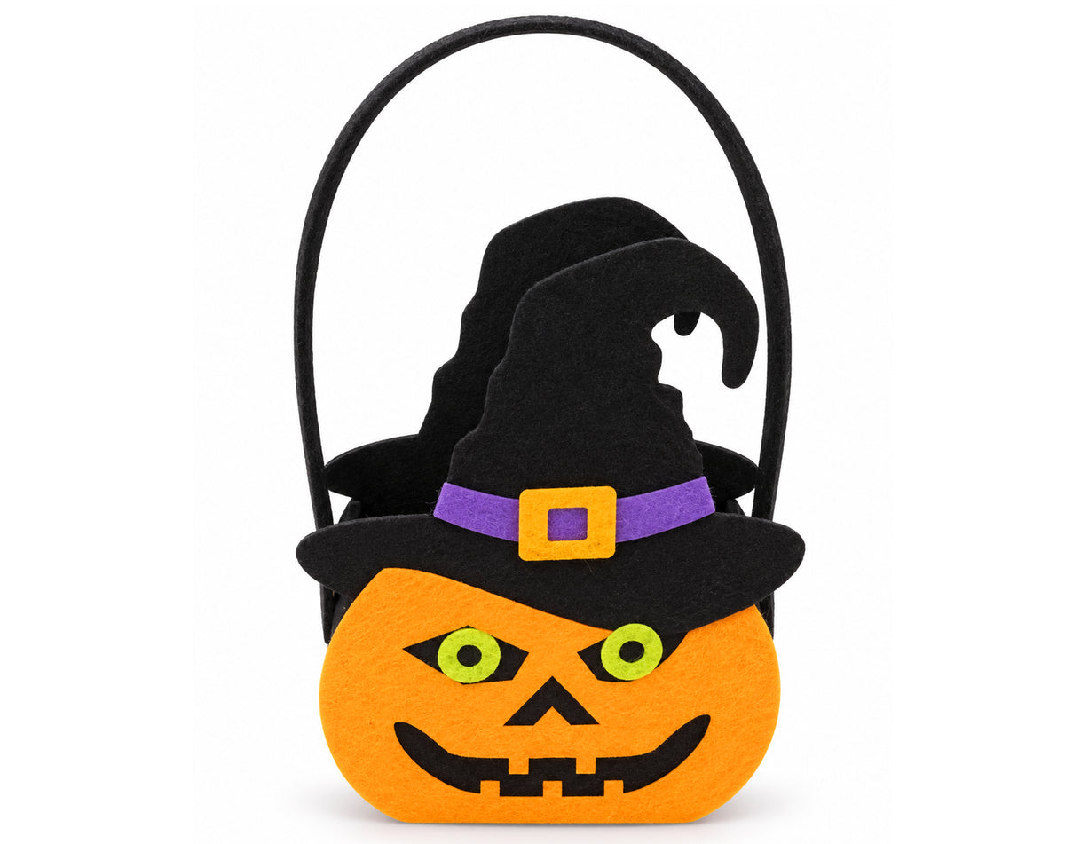 CONTENITORE IN FELTRO FACCIA HALLOWEEN 23X14CM