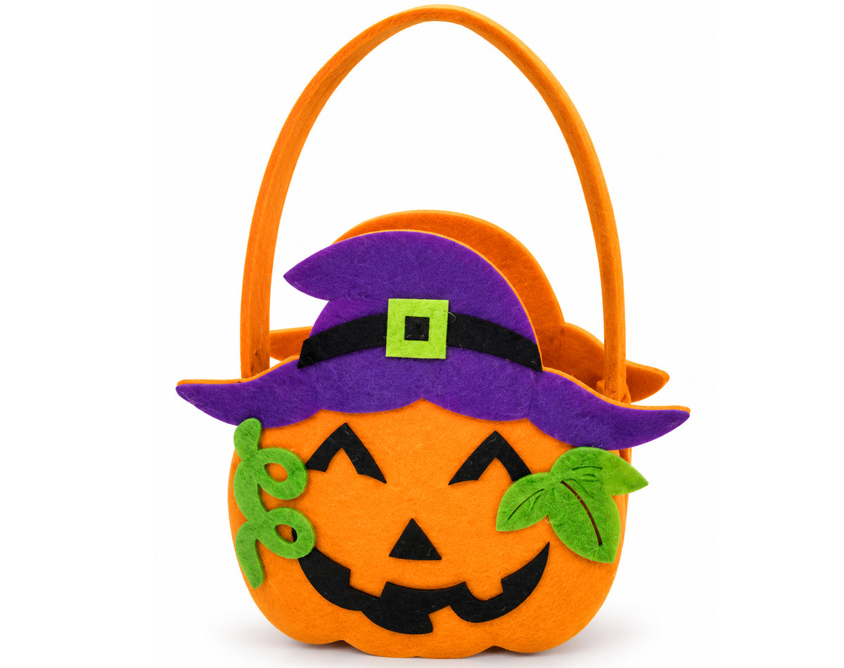 CONTENITORE IN FELTRO FACCIA HALLOWEEN 23X14CM