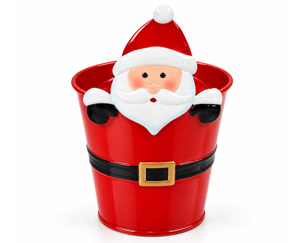 SECCHIELLO BABBO NATALE IN LATTA 16X10CM