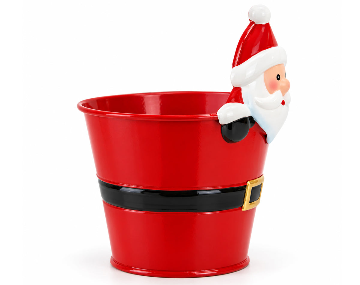 SECCHIELLO BABBO NATALE IN LATTA 16X10CM