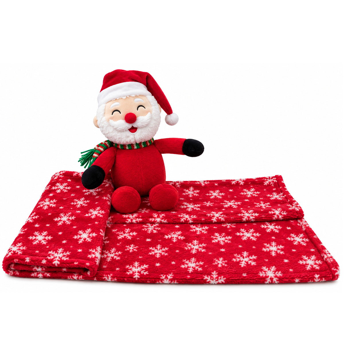 PELUCHE 4 SOGGETTI NATALIZI DA 24CM + PLAID DA 90X75CM