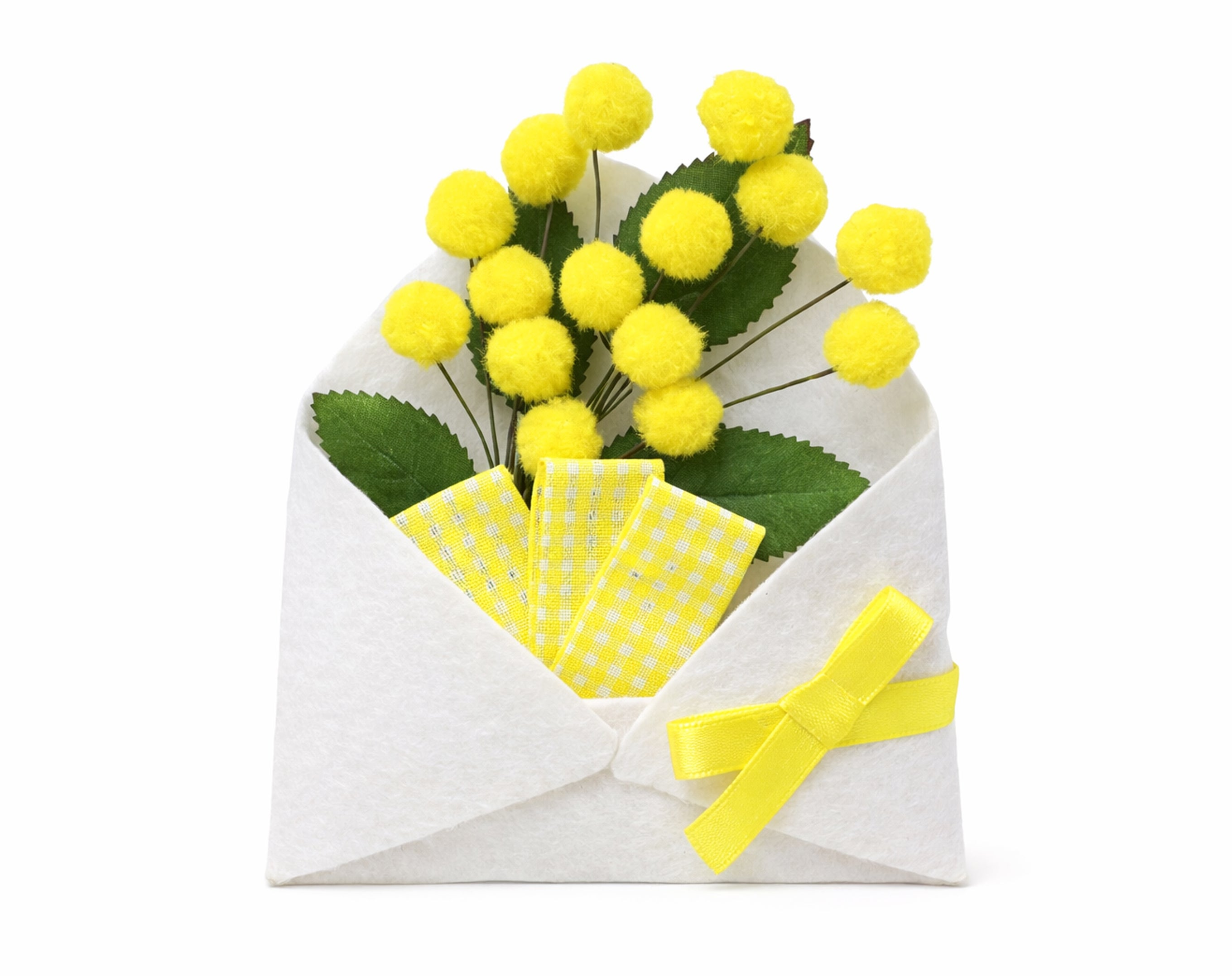 SOBRE CARTA CON MIMOSA 15X13CM