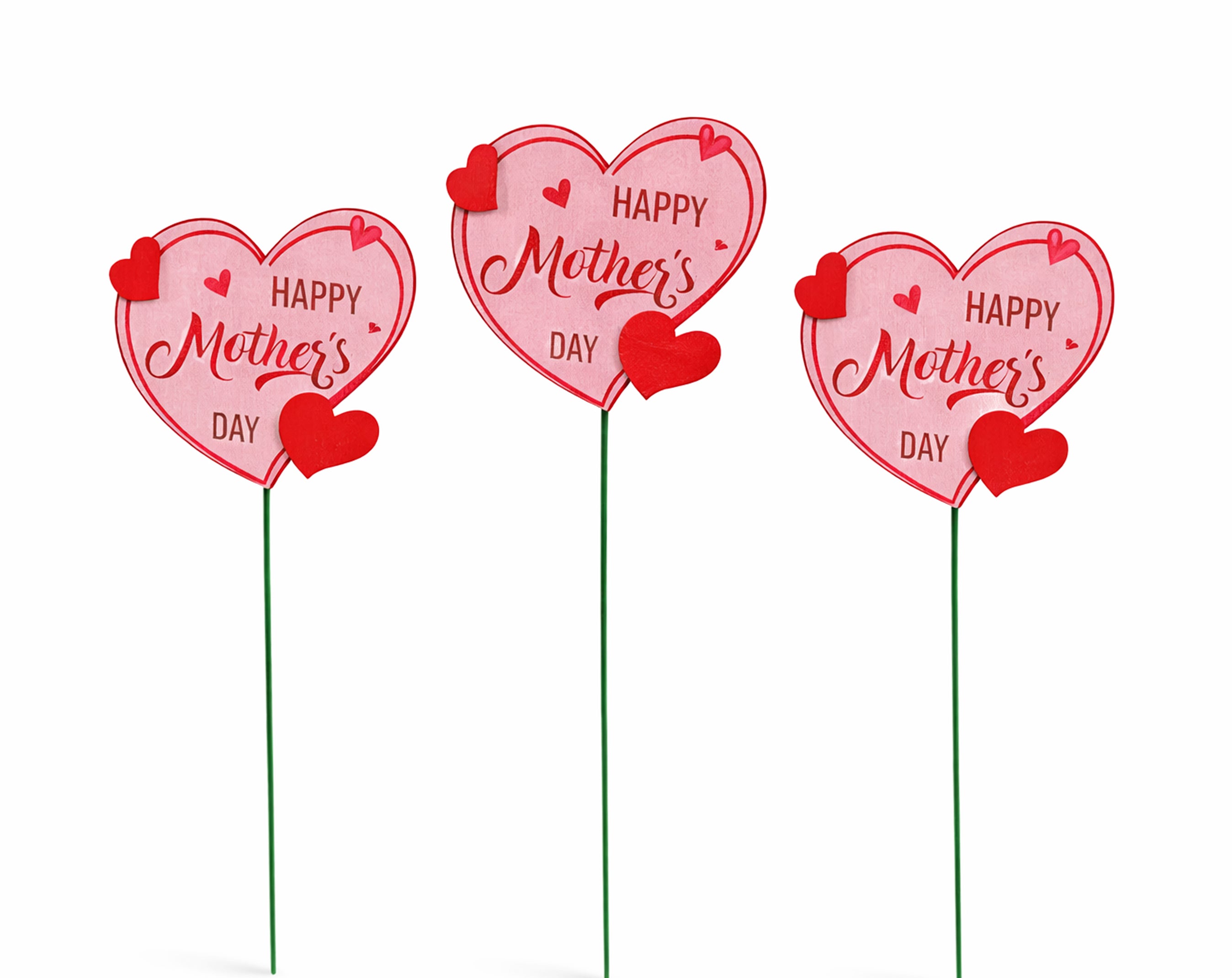Decorazioni Festa Della Mamma: Festone Happy Mother's Day Con Stelle Filanti A Cuore E Vortici - Rosa