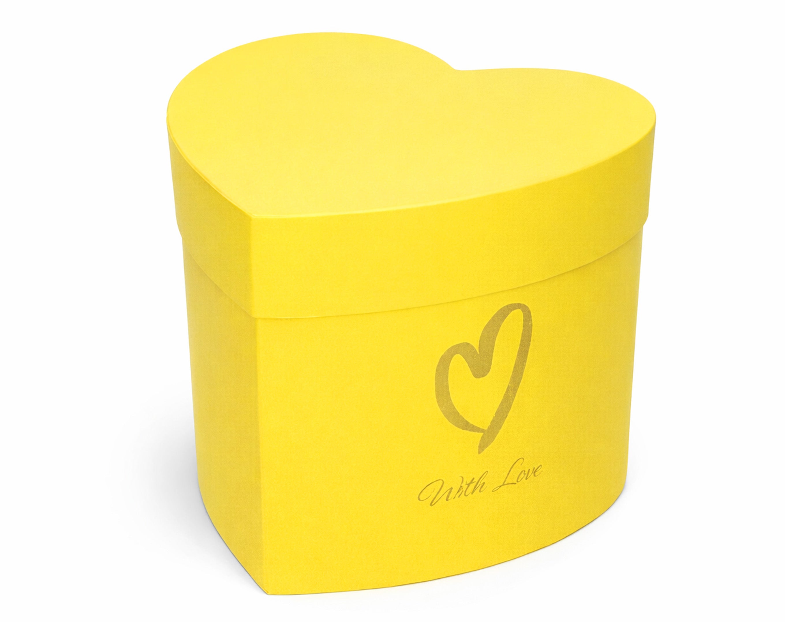 SCATOLA IN CARTONE CUORE GIALLO 10X8CM