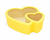 SCATOLA DOPPIO CUORE IN CARTA E PVC GIALLO 30X11CM