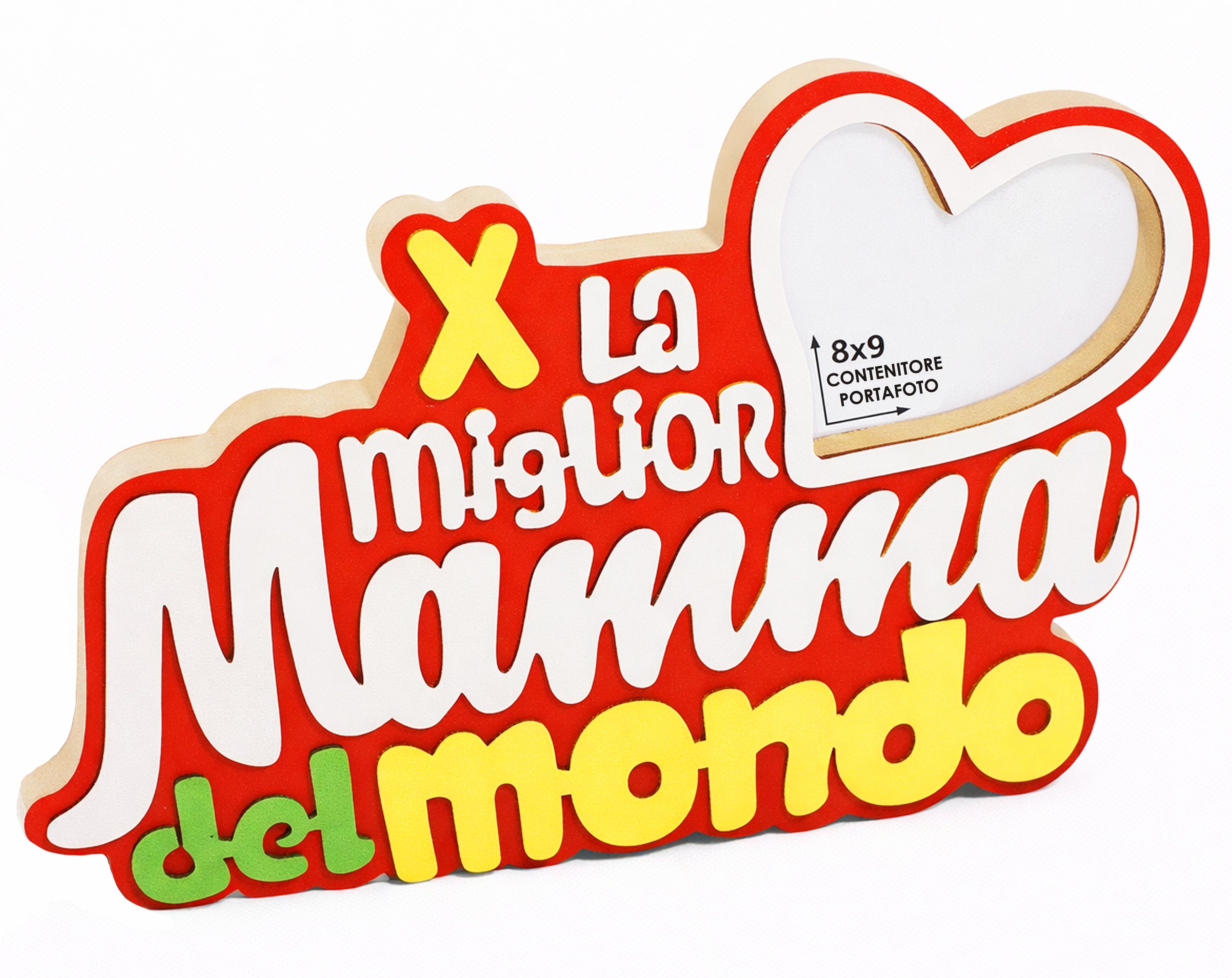 Marco de fotos de madera con escritura para el Día de la Madre